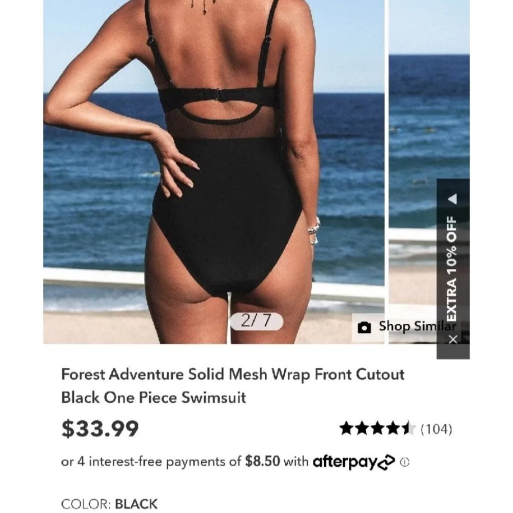 CUPSHE Black One piece Swimsuit